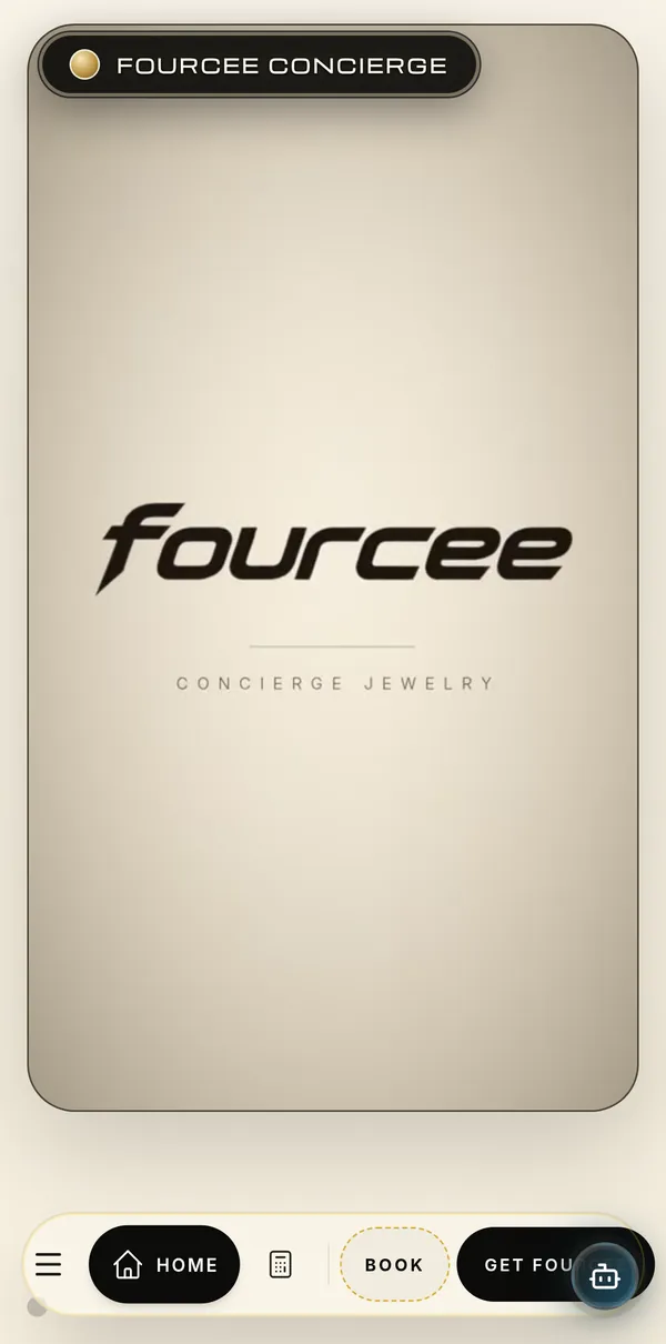 Fourcee “Your ring, your rules” builder section on iPhone